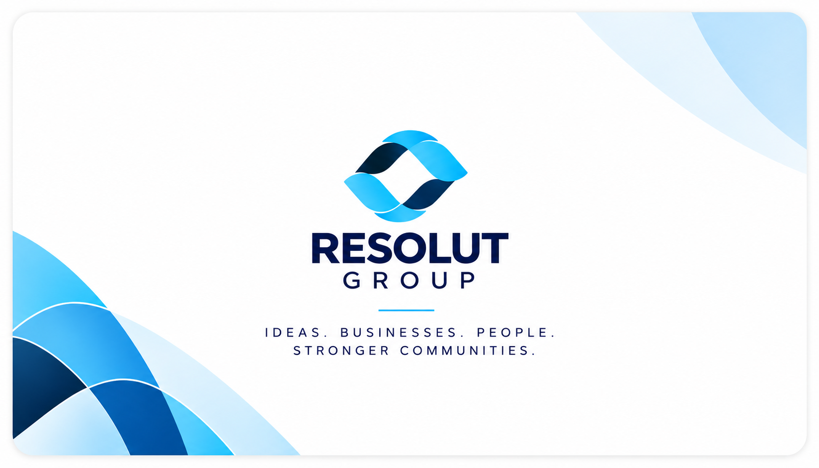 ReSolut Group Complementary Card - Back featuring Brand Identity and Motto